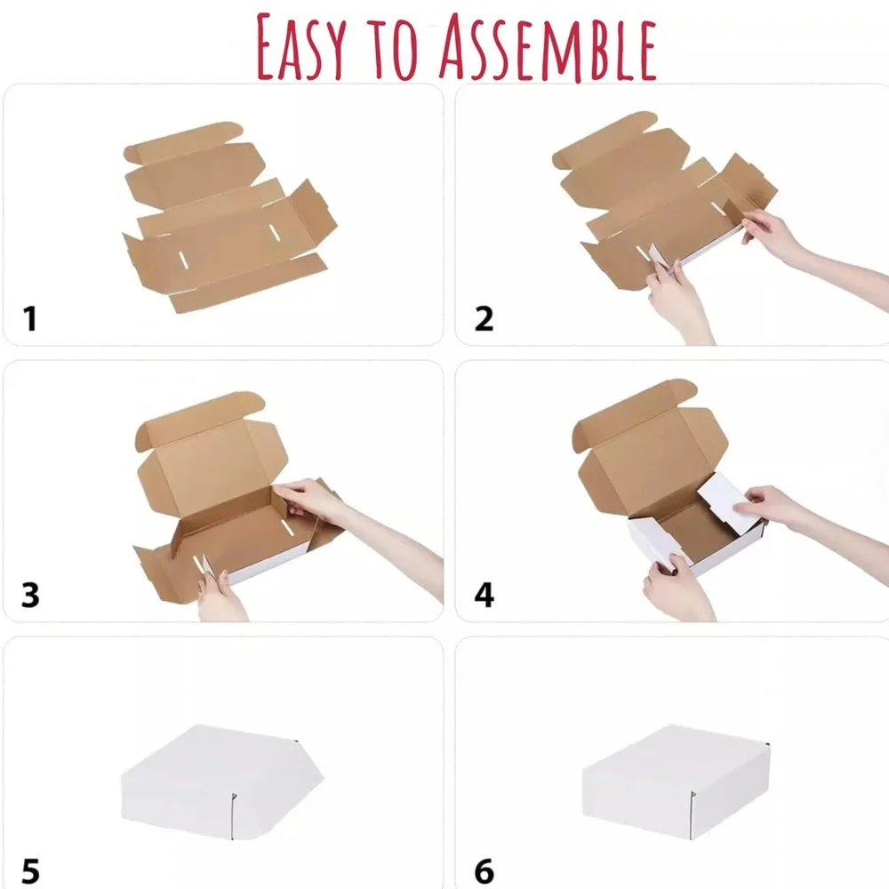 6x4x3” White Corrugated Boxes, 24 Pack brand new easy to assemble.